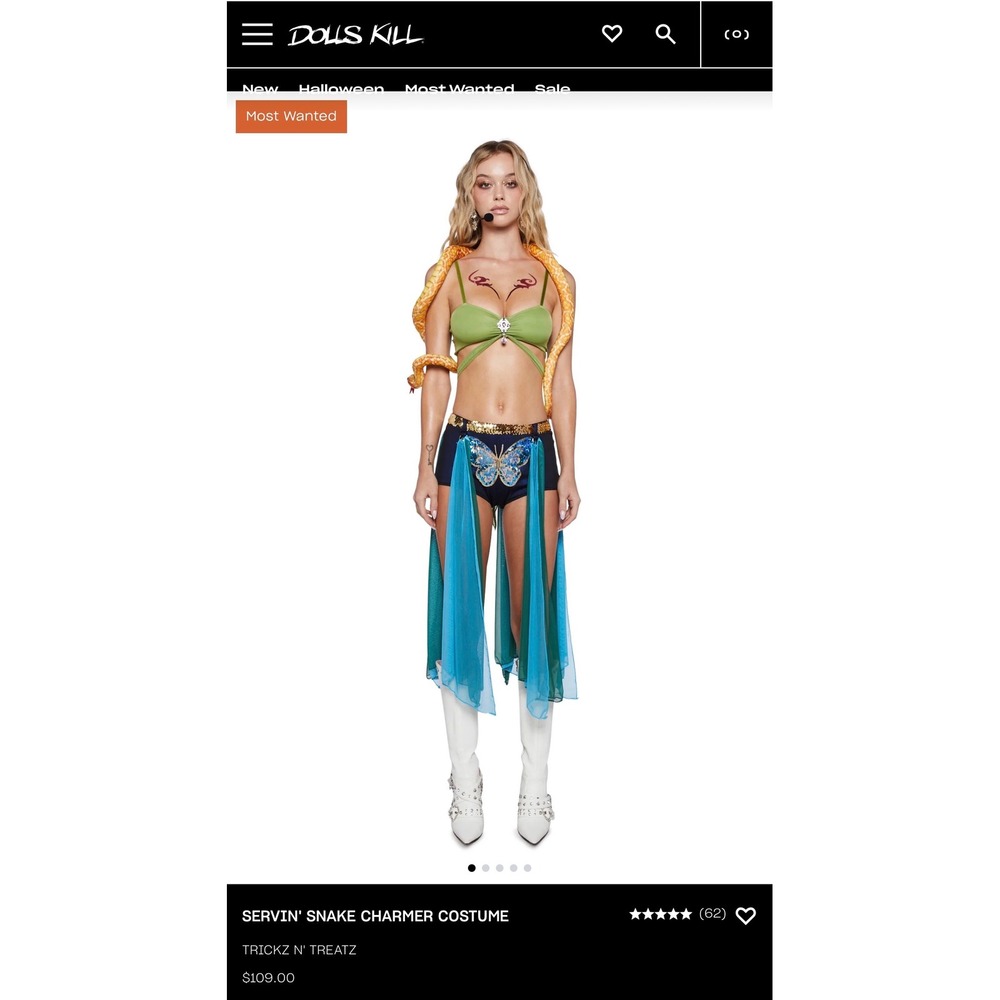 Trickz N Treatz Dolls Kill‎ serving' snake charmer shorts only
